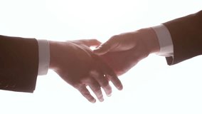 Two businessmen shake hands for agreement. Isolated image with white background, Business concept - Powered by Shutterstock - Get 15% off with code: PIKWIZARD15