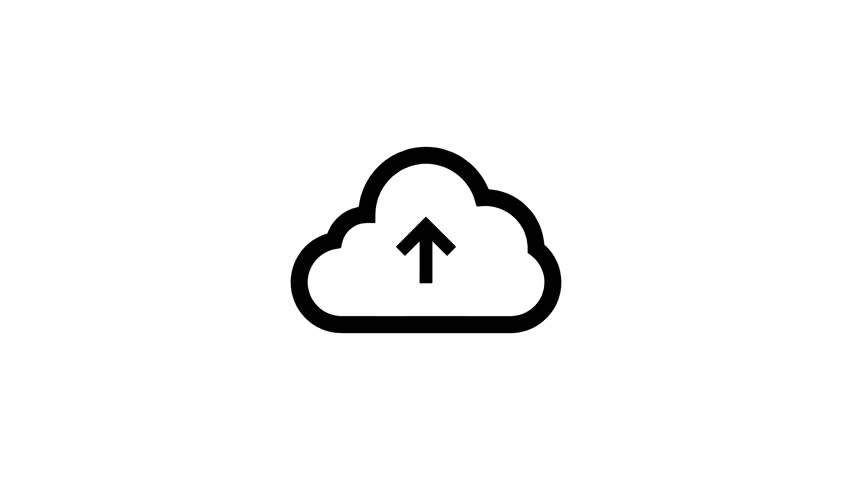 Upload icon upload process cloud green screen cloud storage internet animation.