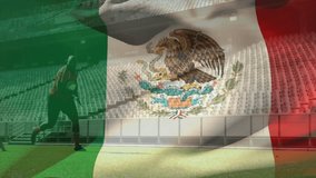 Animation of flag of mexico over diverse rugby players. Global sports, competition, connections, computing and data processing concept digitally generated video. - Powered by Shutterstock - Get 15% off with code: PIKWIZARD15
