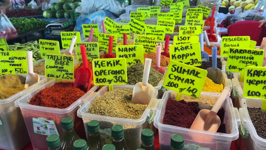 Fruits and vegetables at a Turkish bazaar