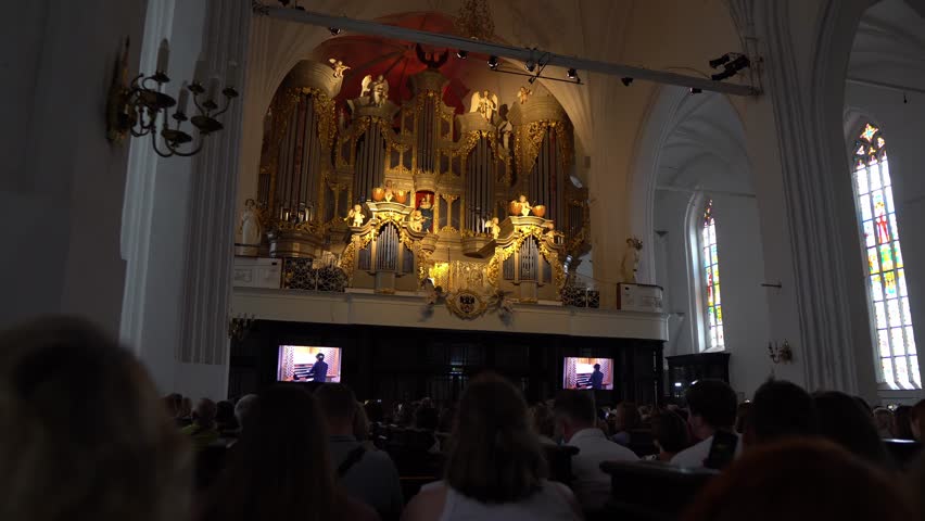 Grand organ in the concert hall of the cathedral