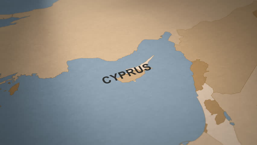 Old Paper Map of Cyprus