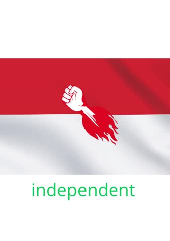The red and white flag of the Republic of Indonesia on Independence Day