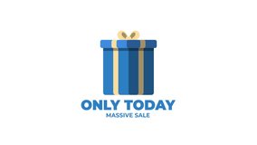 Only today massive sale gift box animation, one-day sale, big discount, retail promotion, special offer, flash sale, gift box sale, limited time offer. 4K Motion graphic footage videos - Powered by Shutterstock - Get 15% off with code: PIKWIZARD15