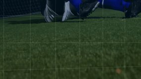 Holding injured leg, soccer player on field with financial data animation over. injury, sports, finance, statistics, medical, athlete - Powered by Shutterstock - Get 15% off with code: PIKWIZARD15