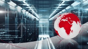 Data center servers with global network animation over red map of world. Technology, digital - Powered by Shutterstock - Get 15% off with code: PIKWIZARD15