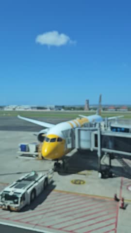 Airplane loading in bali indonesia