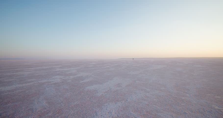 The salty surface of Lake Tuz, Cappadocia, Central Anatolia, Turkey