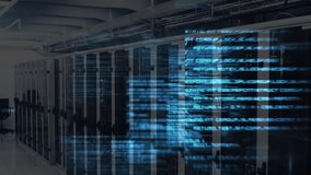 Digital code animating over server racks in data center. Technology, coding, cybersecurity, networking, servers, information - Powered by Shutterstock - Get 15% off with code: PIKWIZARD15