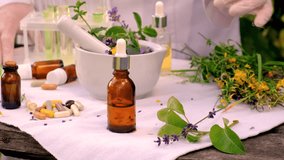 alternative medicine medicinal herbs. Selective focus. - Powered by Shutterstock - Get 15% off with code: PIKWIZARD15