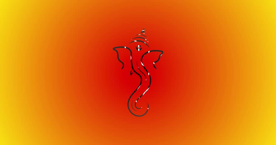 lord ganpati line art motion graphics on light background. design for Hindu Auspicious Occasion and Ganesh chaturthi festival.
