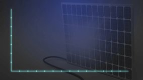 Fluctuating bar and line graph animation over solar panel background. Data, statistics, infographic, renewable energy, solar power, analytics - Powered by Shutterstock - Get 15% off with code: PIKWIZARD15