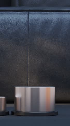 3D Render Vertical Video of Product Display Platform with Tree Shadow on Back Wall