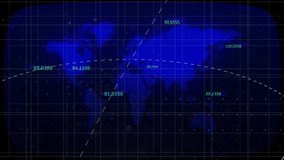 Mathematical equations and coordinates animation over blue world map. Global, technology, data, analysis, mathematics, science - Powered by Shutterstock - Get 15% off with code: PIKWIZARD15