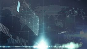 World map and bar graphs with data processing animation over digital interface. analytics, global, information, statistics, visualization, technology - Powered by Shutterstock - Get 15% off with code: PIKWIZARD15