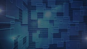 Digital data processing with binary code and geometric shapes in animation. Technology, futuristic, matrix, abstract, circuit, software - Powered by Shutterstock - Get 15% off with code: PIKWIZARD15