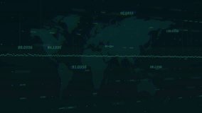 Global network connections and data points animation over digital world map. Technology, cyberspace, internet, communication, nodes, information - Powered by Shutterstock - Get 15% off with code: PIKWIZARD15