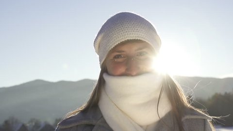 PORTRAIT: smiling girl in winter