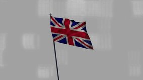 Union Jack flag waving over digital data processing animation. Technology, United Kingdom, British, patriotism, cybersecurity, software - Powered by Shutterstock - Get 15% off with code: PIKWIZARD15