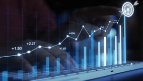 Business growth concept in allusive graph chart showing marketing sales profit increasing to future target . Excellent financial status of corporate business rise up - Powered by Shutterstock - Get 15% off with code: PIKWIZARD15