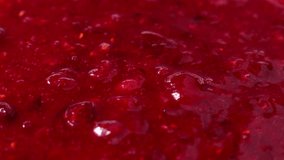 Bright red cranberry sauce texture circle rotation close up - Powered by Shutterstock - Get 15% off with code: PIKWIZARD15