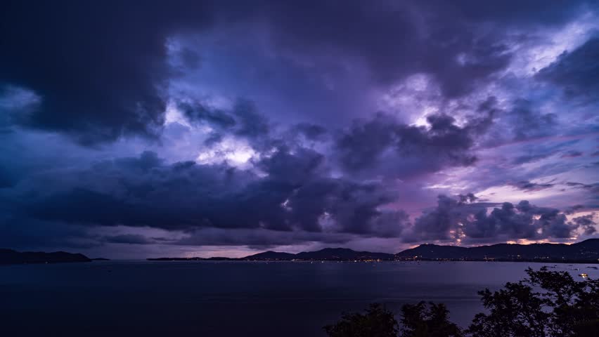 Building motions storm clouds.Dark clouds sky time lapse. Raining storm clouds over sea. Cloudscape timelapse Abstract background worship christian concept and Global warming Nature environment