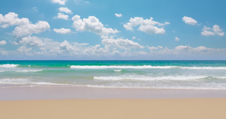 Phuket sea beach Thailand. On 11June 2023 Scene Landscape view of beach sea sand blue sky horizon beautiful sky clouds clear. Shot on cinema cam.DCI4K 4096x2160p. High quality footage ProRes422