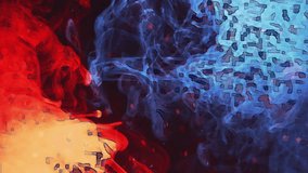 Pixel flames. Ice fire. Red blue color glowing glitched smoke cloud wave with pixel noise effect hot cold contrast on dark black art abstract background. - Powered by Shutterstock - Get 15% off with code: PIKWIZARD15