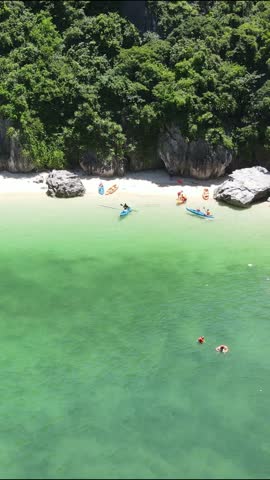 The best sandy beach from Lan Ha Bay,Cat Ba island