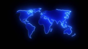Neon glowing technology earth map animation concept - Powered by Shutterstock - Get 15% off with code: PIKWIZARD15