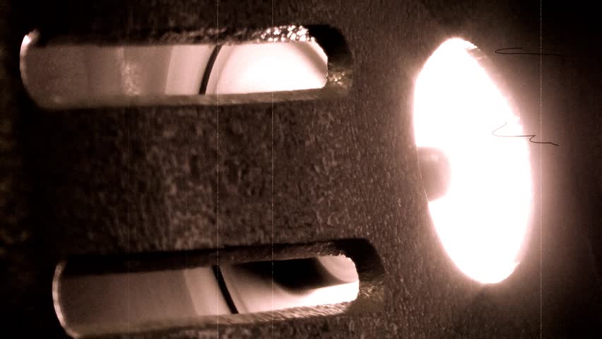 Old 35mm Movie Retro Projector - Real Close Up of Bulb Housing in Sepia (with