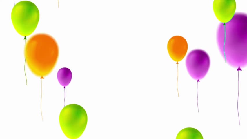 Group of Balloons fly away animation -Multi Colored,3D