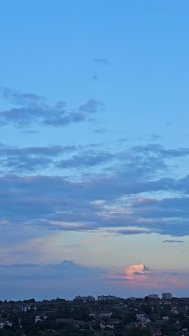 Evening sky sunset over the city. Vinnitsa Ukraine