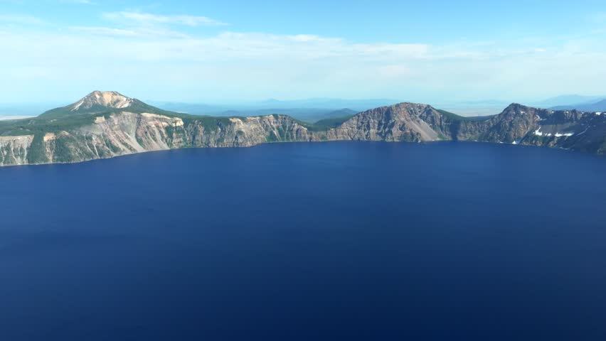 4K Aerial of Crater Lake National Park, Oregon, USA in July 2024
