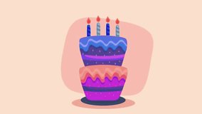 Birthday cake animation. cake animation. 4k video of birthday cake.Happy Birthday Background. Animated birthdays cakes with candle. - Powered by Shutterstock - Get 15% off with code: PIKWIZARD15