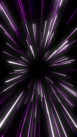 Flowing concentrated lines background material. Loop animation (Vertical, black background)