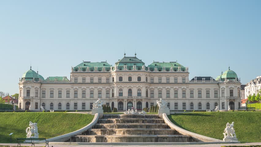 Vienna Austria time lapse at Belvedere Palace