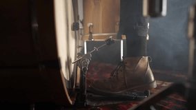 Close up of a drummers foot pressing the kick pedal of the drum kit while the camera tracks towards him - Powered by Shutterstock - Get 15% off with code: PIKWIZARD15