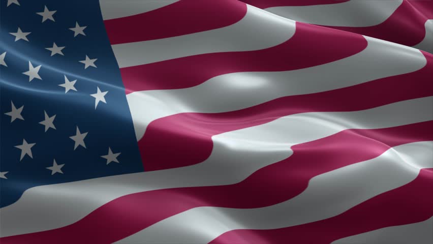 United States Flag. Waving Fabric Satin Texture Flag of United States 3D illustration. Real Texture Flag of the United States of America 4K 