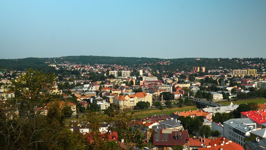 Przemysl city panorama streets town hall market square church