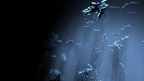 Falling snowflakes in the beams of a lantern. 3D models of snowflakes. Christmas and New Year animation. - Powered by Shutterstock - Get 15% off with code: PIKWIZARD15