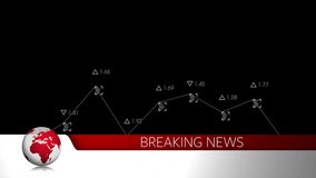 Breaking news animation with fluctuating stock market data and red globe graphic. finance, global, economy, report, graphics, ticker - Powered by Shutterstock - Get 15% off with code: PIKWIZARD15