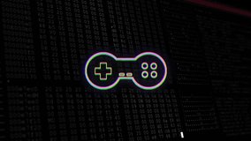 Game controller animation over binary code background. Gaming, technology, digital, coding, virtual, electronic - Powered by Shutterstock - Get 15% off with code: PIKWIZARD15