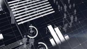 Financial data charts and graphs animation over silhouettes of business people. finance, corporate, analytics, teamwork, strategy, growth - Powered by Shutterstock - Get 15% off with code: PIKWIZARD15