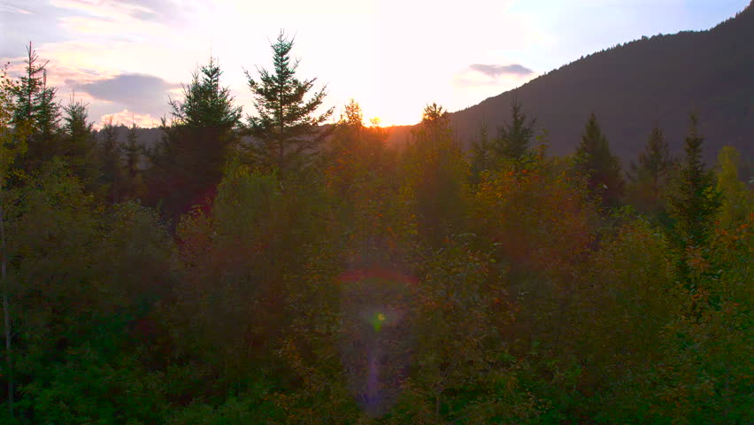 Photo taken by drone of nature and mountains in a village in Quebec Canada