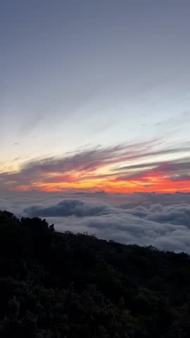 beautiful sunset above the clouds in Haleakalā National Park