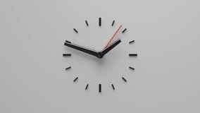 Modern 3D Analog White Wall Clock Time Running Loop  - Powered by Shutterstock - Get 15% off with code: PIKWIZARD15