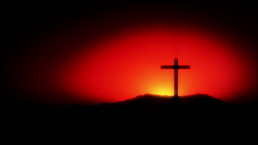 Holy Cross On Top Of A Hill With A Bright Sunrise Rising Behind The Cross
