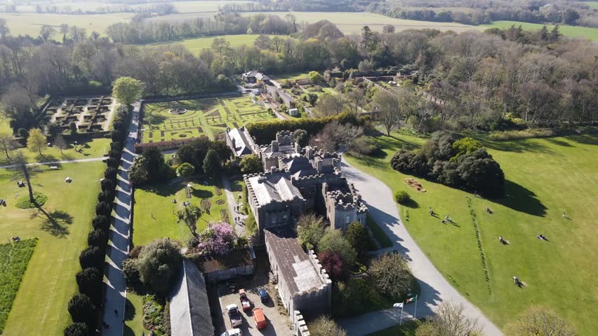 Aerial view of the walled garden at the castle. Ardgillen Castle, Dublin Ireland