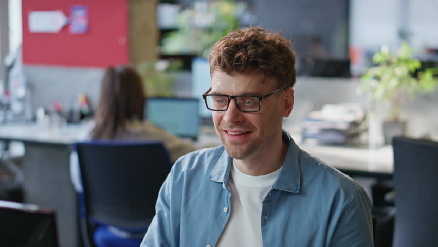Overjoyed businessman looking computer in office closeup. Excited businessman in eyeglasses reading great news. Happy freelancer receiving email with victory promotion. Joyful boss enjoying success - Powered by Shutterstock - Get 15% off with code: PIKWIZARD15